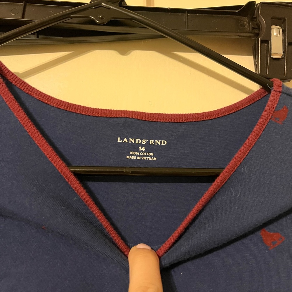 Lands' End Blue Top with Red Trim - Picture 2 of 4